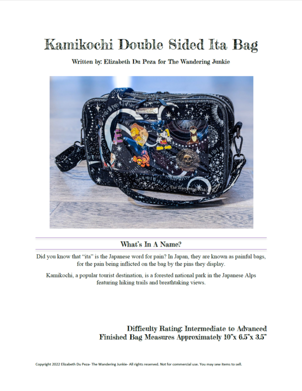 Kamikochi Double Sided Ita Bag PDF Pattern